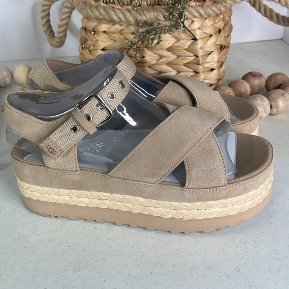 UGG
Women's Natural Aubrey Flatform Sandals Sz 9 (color sand) - Picture 6 of 11